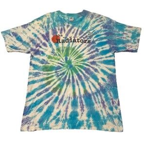 The Radiators Band Vintage 90s Fish Head Music Single Stitch Tie Dye T Shirt XL